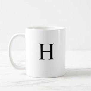 Schwarzes Klassisches Elegantes Monogramm Kaffeetasse