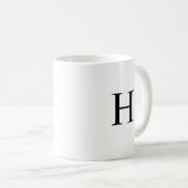 Schwarzes Klassisches Elegantes Monogramm Kaffeetasse (VorderseiteRechts)