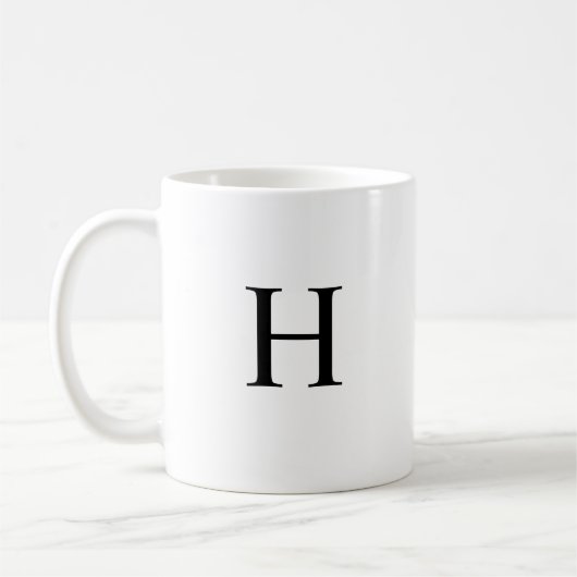 Schwarzes Klassisches Elegantes Monogramm Kaffeetasse (Links)