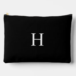 Schwarzes Klassisches Elegantes Monogramm Zubehörtasche