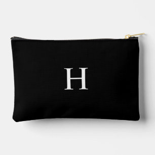 Schwarzes Klassisches Elegantes Monogramm Zubehörtasche
