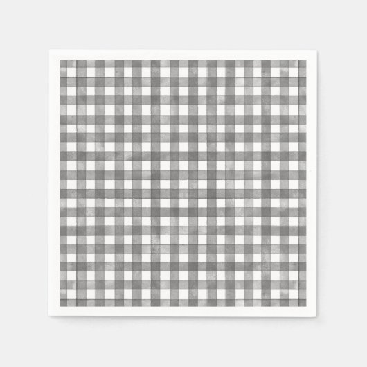 Schwarzes klassisches Gingham Serviette (Vorderseite)