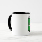 Schwarzes klassisches Logo 11 Unze-Wecker-Tasse Tasse (Vorderseite Links)