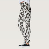 Schwarzes, klassisches Tapetenmuster Leggings (Links)