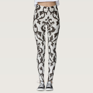 Schwarzes, klassisches Tapetenmuster Leggings