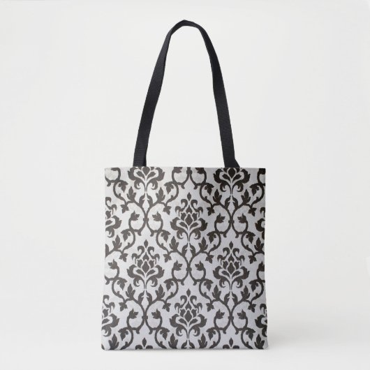 Schwarzes, klassisches Tapetenmuster Tasche (Vorderseite)