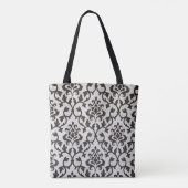 Schwarzes, klassisches Tapetenmuster Tasche (Rückseite)