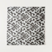 Schwarzes, klassisches Tapetenmuster Wandteppich (Vorderseite (Horizontal))