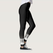 Schwarzes Klavier befestigt Musik Leggings (Rechts)