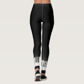 Schwarzes Klavier befestigt Musik Leggings (Rückseite)