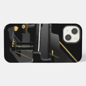 Schwarzes Klavier iPhone Hülle (Rückseite (Horizontal))