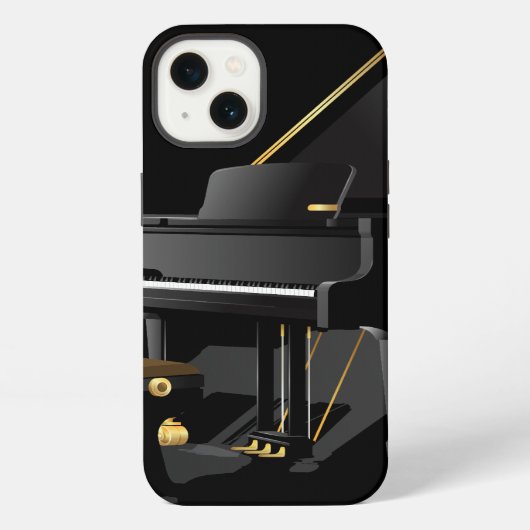 Schwarzes Klavier iPhone Hülle (Rückseite)