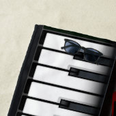 Schwarzes Klavier mit weißer Tastatur Strandtuch (Beispiel)