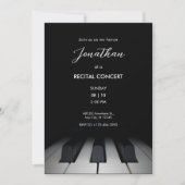 Schwarzes Klavier modern einfach Einladung (Vorderseite)