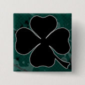 Schwarzes Klee-Button Button (Vorderseite)