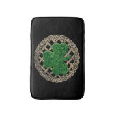 Schwarzes Kleeblatt auf keltischen Knochen Bath Ma Badematte (Vorderseite Vertikal)