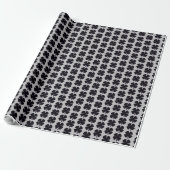 Schwarzes Kleeblatt, grau glänzend, kleines Papier Geschenkpapier (Ungerollt)
