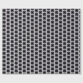 Schwarzes Kleeblatt, grau glänzend, kleines Papier Geschenkpapier (Flach)