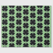 Schwarzes Kleeblatt, grün, matt, Packpapier Medium (Flach)