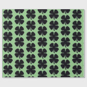 Schwarzes Kleeblatt, grün, matt, Packpapier Medium (Flach)