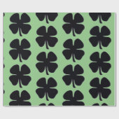 Schwarzes Kleeblatt, grünes mattiertes Papier, gro Geschenkpapier (Flach)