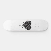 Schwarzes Kleeblatt-Herz Skateboard (Horizontal)