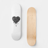 Schwarzes Kleeblatt-Herz Skateboard (Vorderseite)