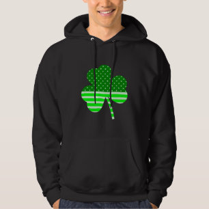 Schwarzes Kleeblatt Kleeblatt grün Hoodie