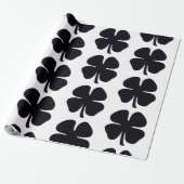 Schwarzes Kleeblatt, mattes Papier, groß Geschenkpapier (Ungerollt)