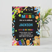 Schwarzes Kleid für Mess Paint Einladungen (Stehend Vorderseite)