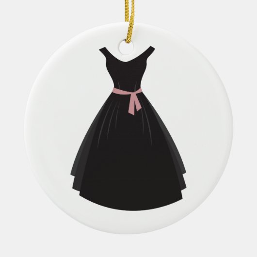 Schwarzes Kleid Keramikornament (Vorne)