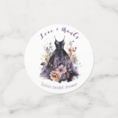 Schwarzes Kleid lila Blume Brautparty Konfetti (Klein Vorderseite)