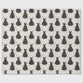 Schwarzes Kleid Mode Muster mit abstraktem Punkt Geschenkpapier (Flach)