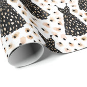 Schwarzes Kleid Mode Muster mit abstraktem Punkt Geschenkpapier (Rolleneckpunkt)