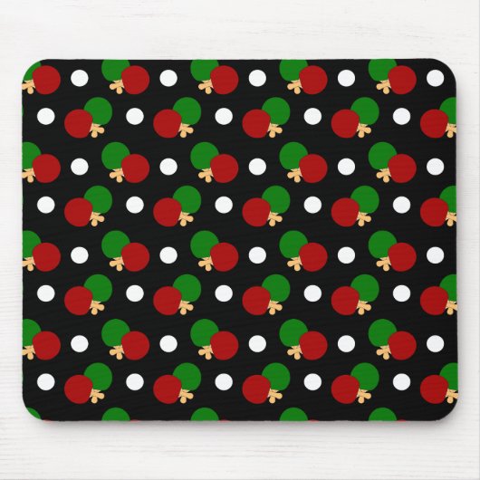 Schwarzes Klingeln pong Muster Mousepad (Vorne)