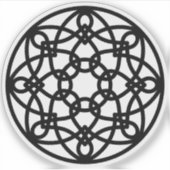 Schwarzes Knotenmandala Aufkleber (Vorderseite)