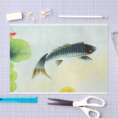 Schwarzes Koi Fisch-Seidenpapier Seidenpapier (Handwerk)