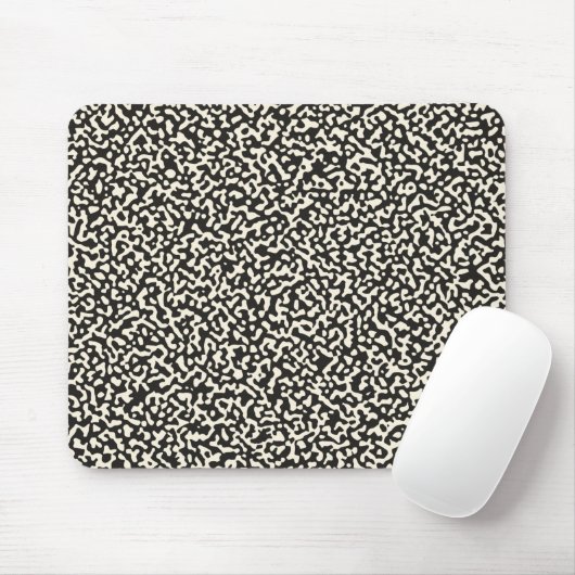 Schwarzes Kompositionsbuch Nahtloses Muster Mousepad (Mit Mouse)