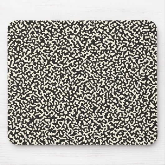Schwarzes Kompositionsbuch Nahtloses Muster Mousepad (Vorne)