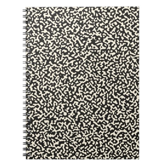 Schwarzes Kompositionsbuch Nahtloses Muster Notizblock (Vorderseite)