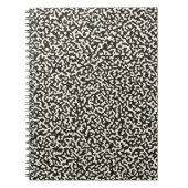 Schwarzes Kompositionsbuch Nahtloses Muster Notizblock (Vorderseite)