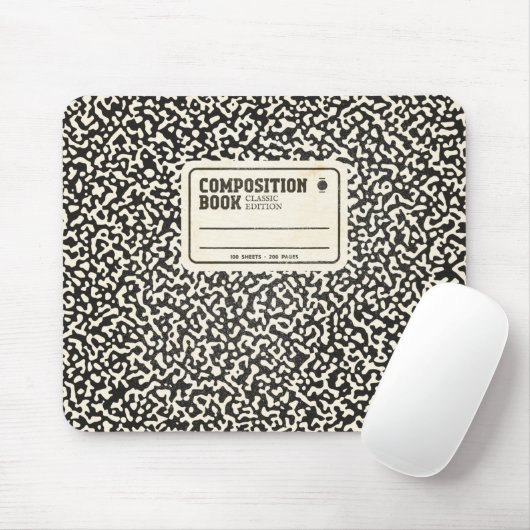 Schwarzes KompositionsNotebook mit Label Mousepad (Mit Mouse)