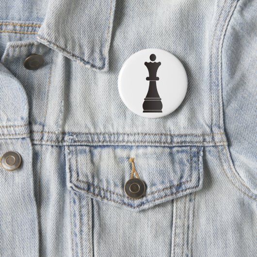 Schwarzes Königinschachstück Button (Beispiel)