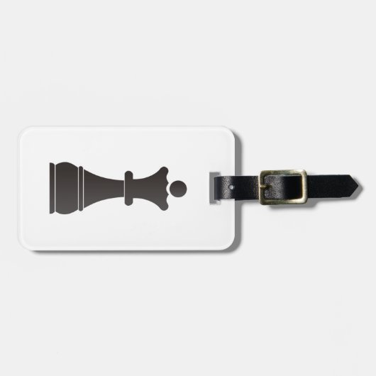 Schwarzes Königinschachstück Gepäckanhänger (Vorderseite horizontal)