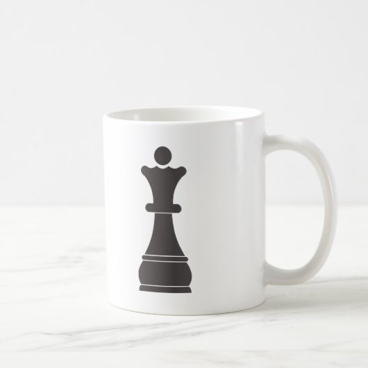 Schwarzes Königinschachstück Kaffeetasse (Rechts)