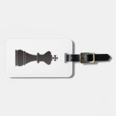 Schwarzes Königschachstück Gepäckanhänger (Vorderseite horizontal)