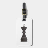 Schwarzes Königschachstück Gepäckanhänger (Vorderseite vertikal)