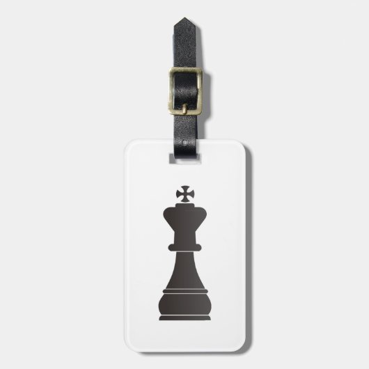 Schwarzes Königschachstück Gepäckanhänger (Vorderseite vertikal)
