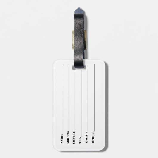 Schwarzes Königschachstück Gepäckanhänger (Rückseite vertikal)