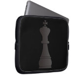 Schwarzes Königschachstück Laptopschutzhülle (Vorne Rechts)